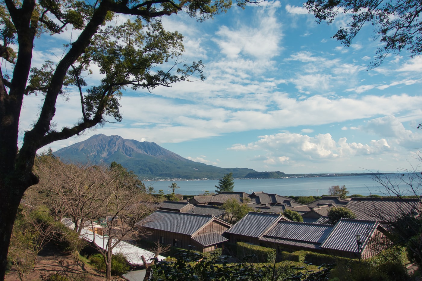 Sakurajima volcano across the bay from Kagoshima